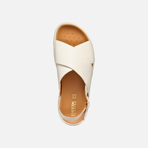 Sandalo Da Donna Con Fasce Incrociate Beige