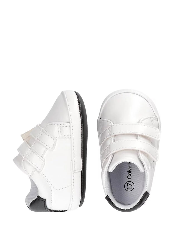 Sneaker Primo Passo Velcro Bianco Nero