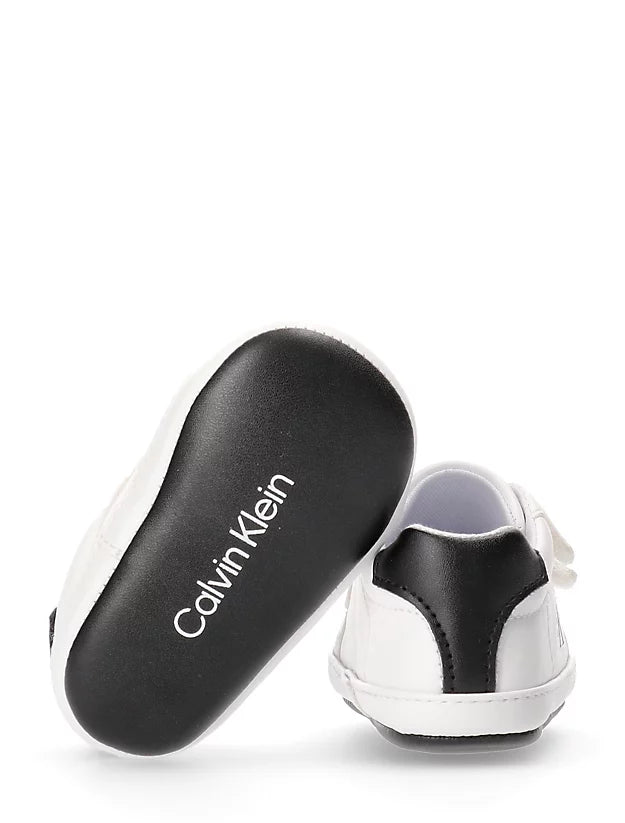 Sneaker Primo Passo Velcro Bianco Nero