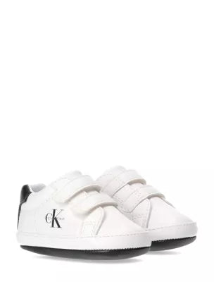Sneaker Primo Passo Velcro Bianco Nero
