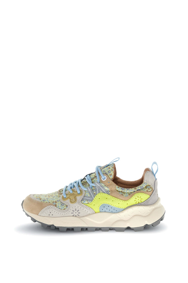 Sneakers Yamano 3 Donna Leo Panna Giallo Fluo