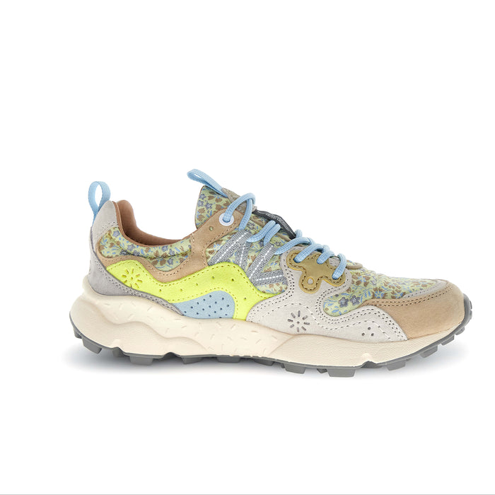 Sneakers Yamano 3 Donna Leo Panna Giallo Fluo