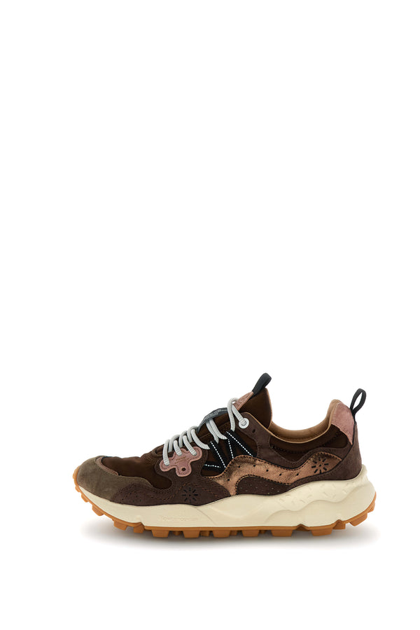 Sneakers Da Donna Yamano 3 Laminated Goat Skin Brown Bro