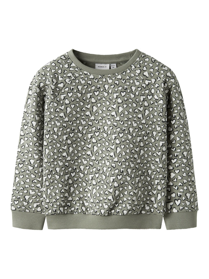 Felpa Girocollo Verde Sweet Hearts