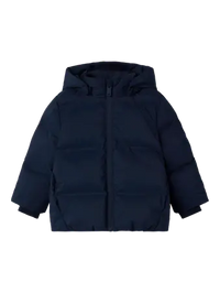 Giacca Imbottita Da Bambina Con Cappuccio Blu Notte