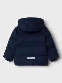 Giacca Imbottita Da Bambina Con Cappuccio Blu Notte