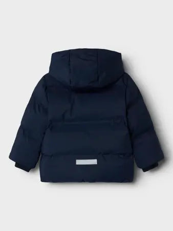 Giacca Imbottita Da Bambina Con Cappuccio Blu Notte