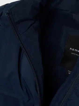 Giacca Imbottita Da Bambina Con Cappuccio Blu Notte