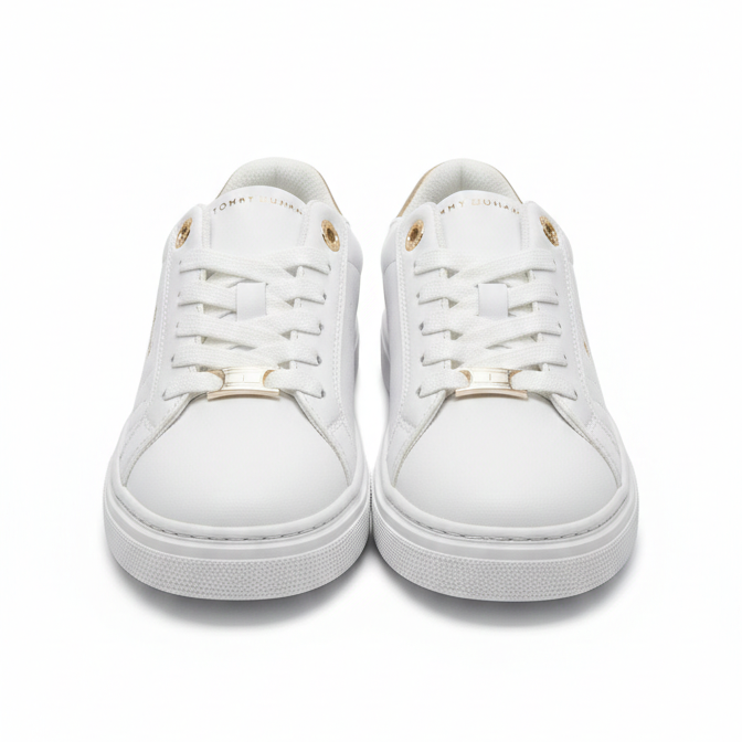 Sneaker Bassa Allacciata Bianco Platino