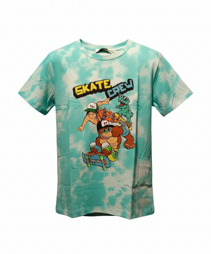 T-Shirt Basic Azzurra Tema Jurassicrew