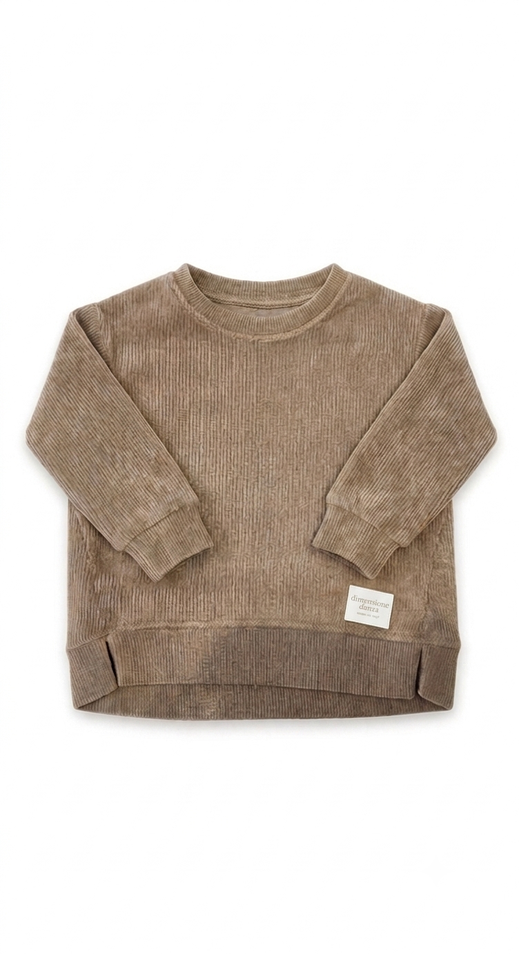 Felpone In Maglia Beige