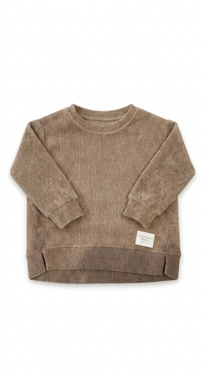 Felpone In Maglia Beige