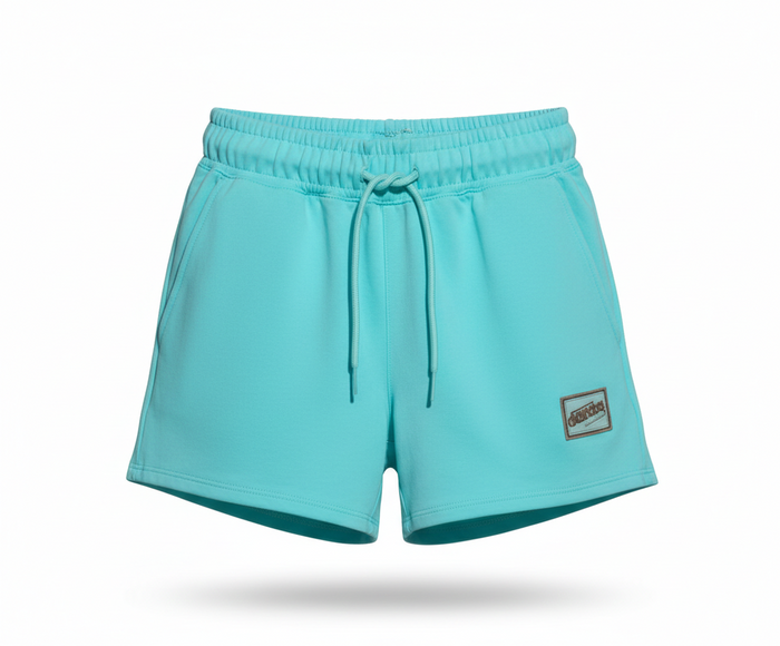 Shorts Sportivi in Felpa con Coulisse Acquamarina