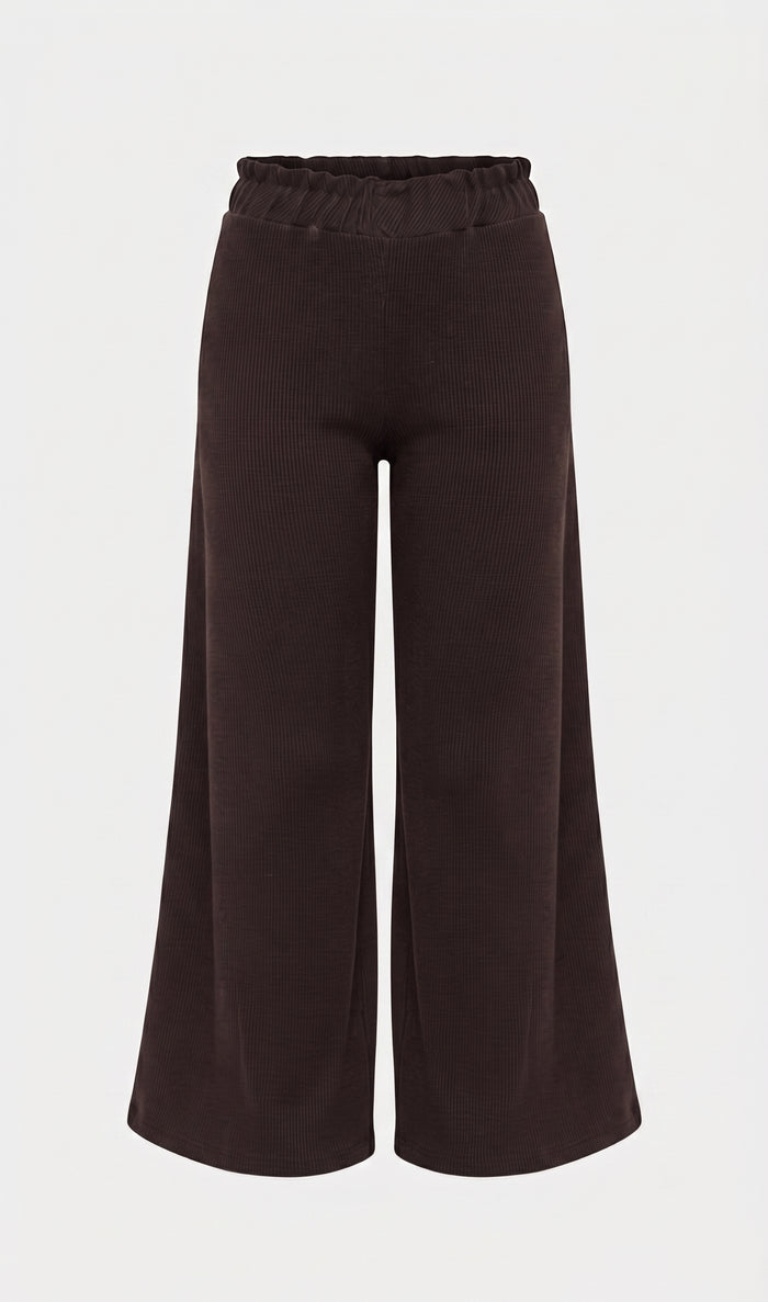 Leggings A Zampa In Costina Cioccolato