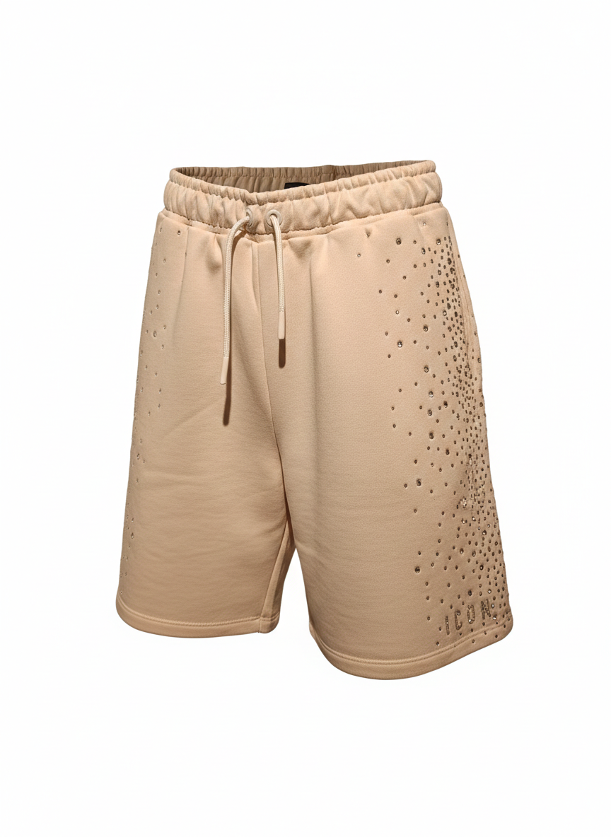 Bermuda Sweat Icon Con Strass Nude Rose