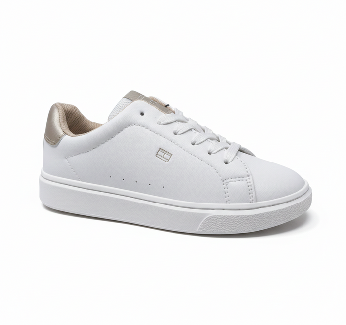 Sneaker Bassa Allacciata Bianco Platino