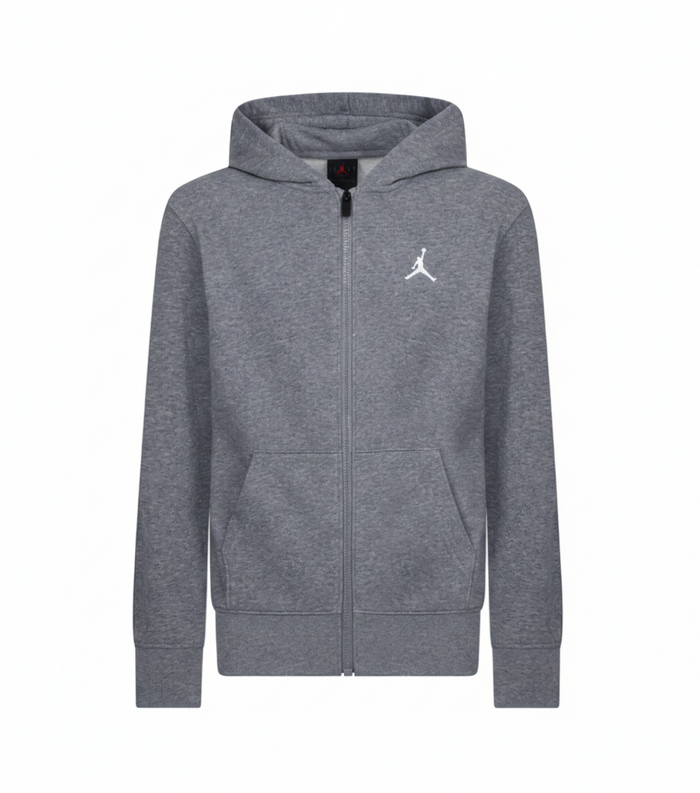 Felpa Con Zip E Cappuccio Grigia