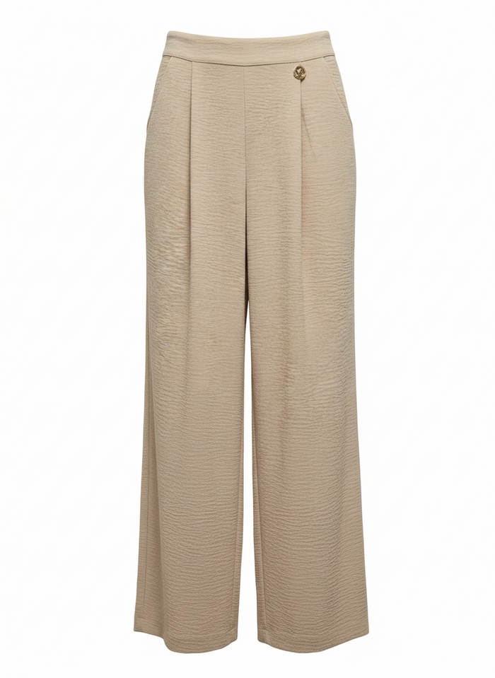 Pantaloni Con Tasca America E Piega Davanti Beige