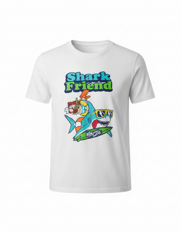 T-Shirt Bianca Tema Swimshark