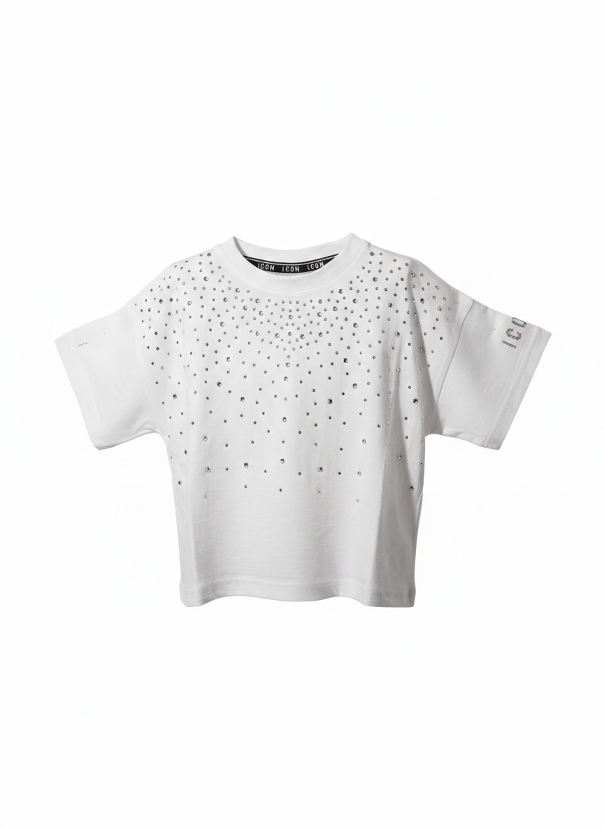 T-Shirt Crop Icon Optical White