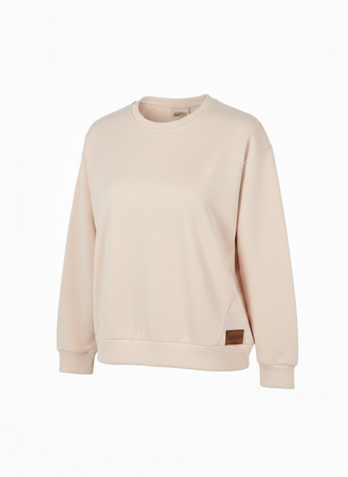 Felpa Girocollo Comfort Essential Beige