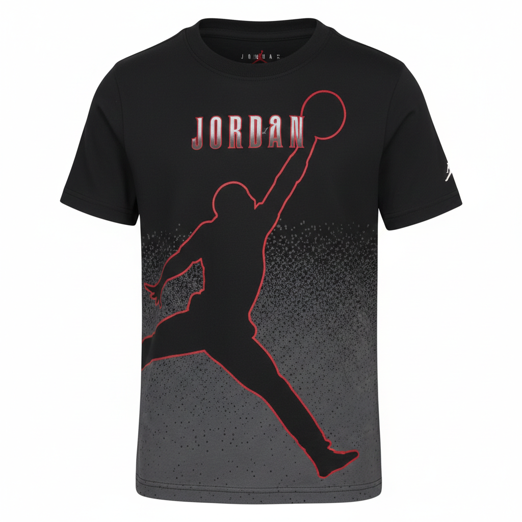 T-Shirt Nera Global Stampa Davanti