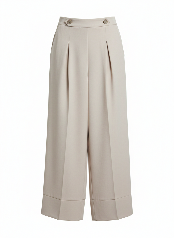Pantaloni Con Polso Alto Beige