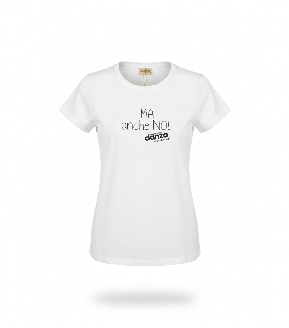 T-Shirt Slim Fit in Cotone Bianco con scritta