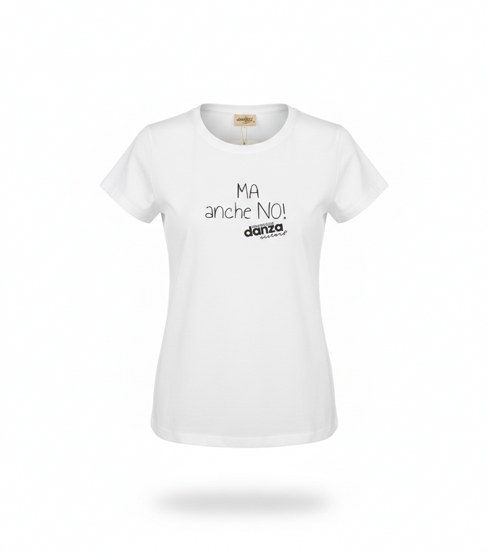 T-Shirt Slim Fit in Cotone Bianco con scritta