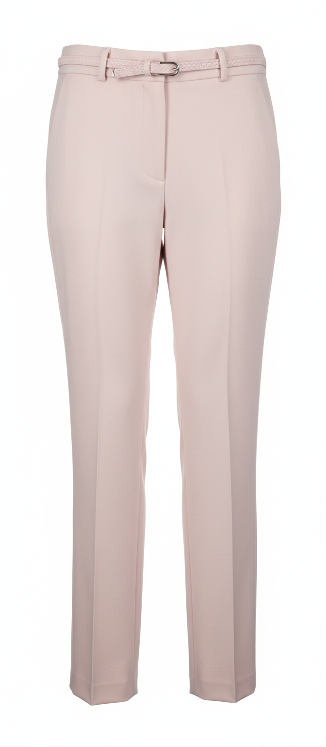 Pantaloni Elegante Rosa Cipria E Cintura Coordinata