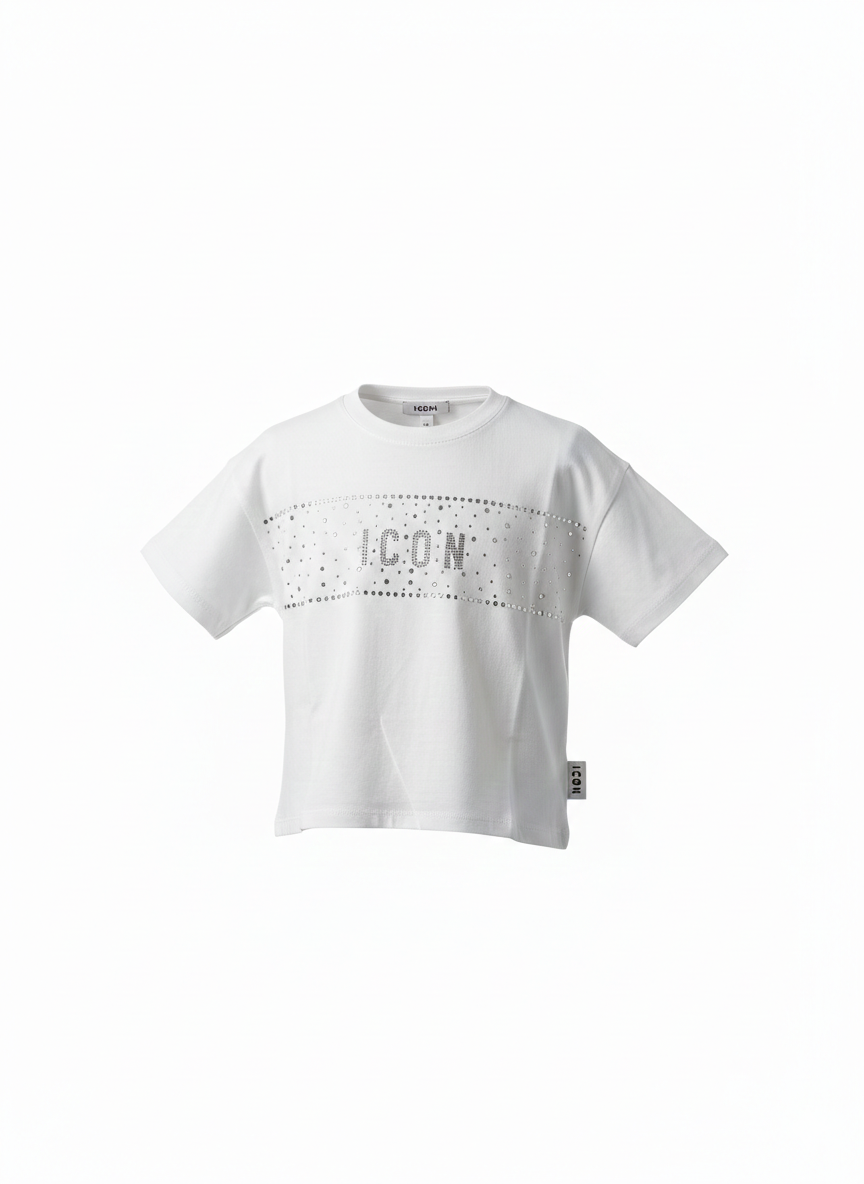 T-Shirt Icon Logo Band Optical White