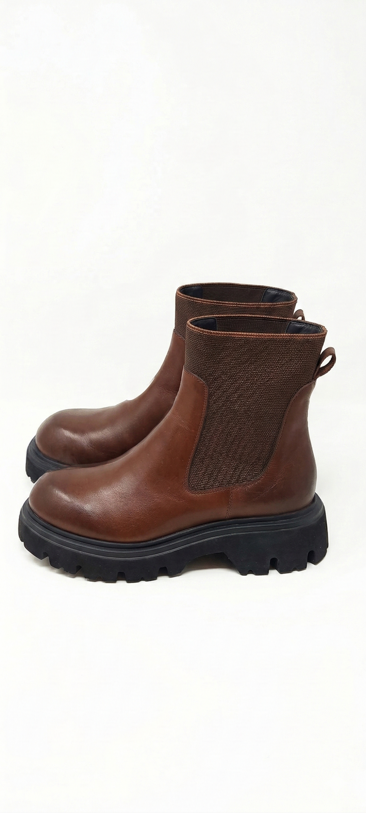 Stivaletto Pelle Marrone con Elastico