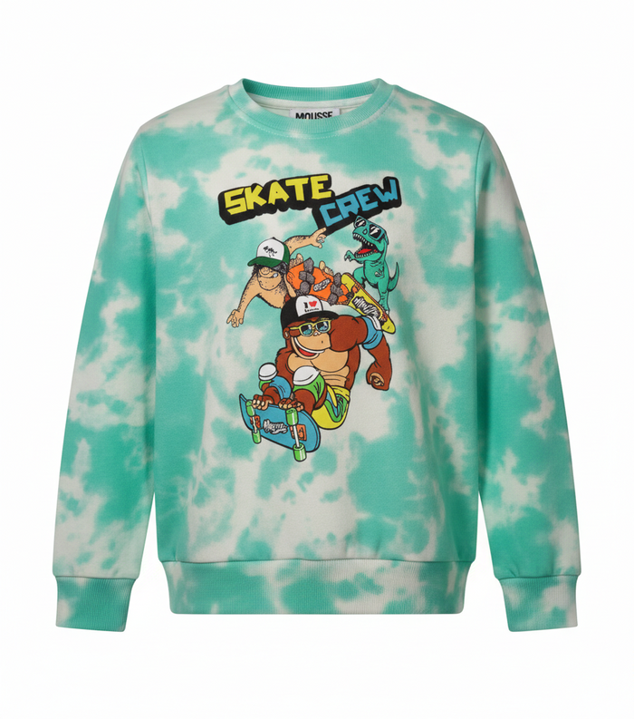 Felpa Girocollo Azzurra Tema Jurassicrew