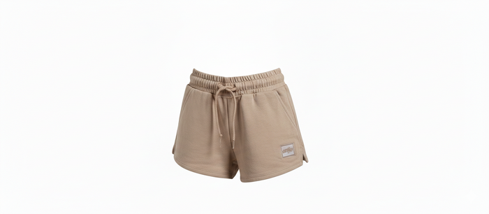 Shorts Sportivi in Felpa con Coulisse Tortora