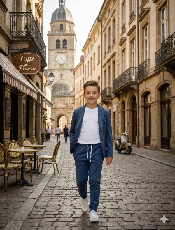 Pantaloni Jogger In Punto Milano Blu