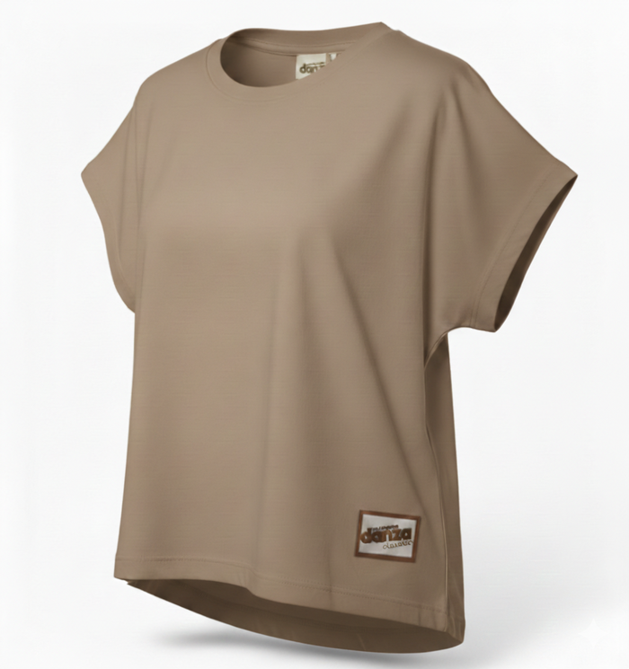 T shirt Boxy Tortora