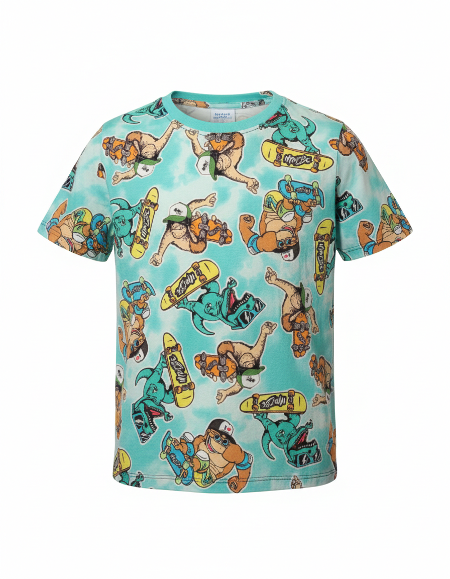 T-Shirt Azzurra Tema Jurassicrew