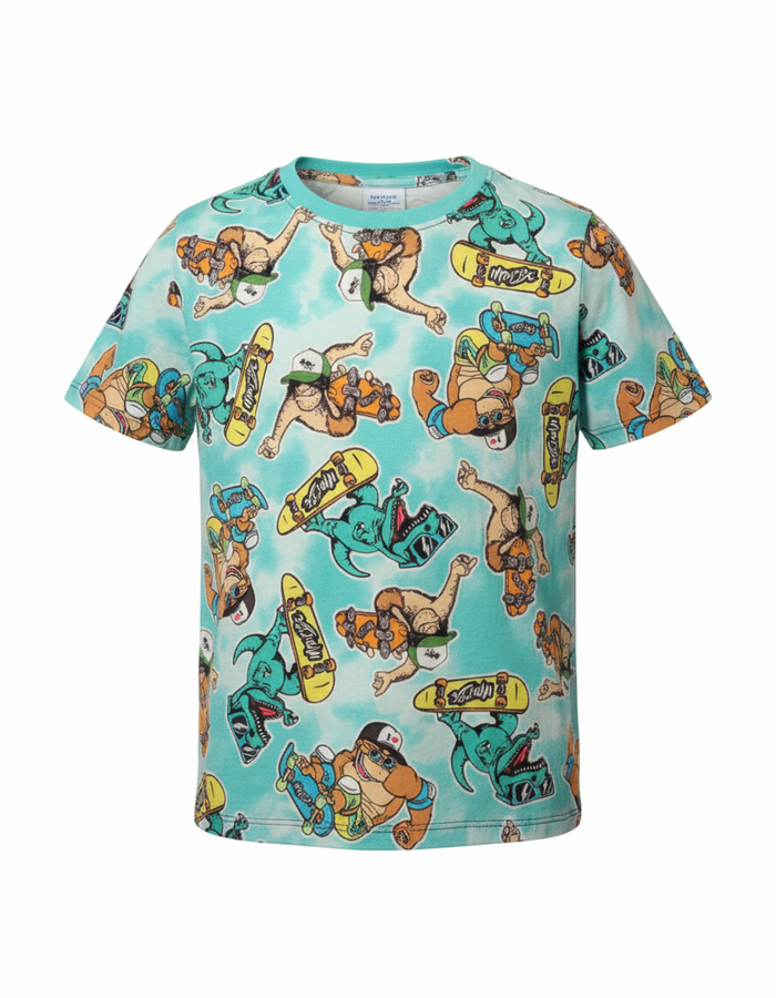 T-Shirt Azzurra Tema Jurassicrew