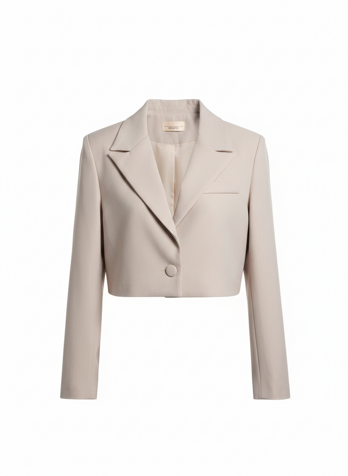 Giacca Corta Monopetto Beige