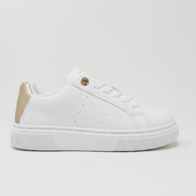 Sneaker Bassa Allacciata Bianco Platino