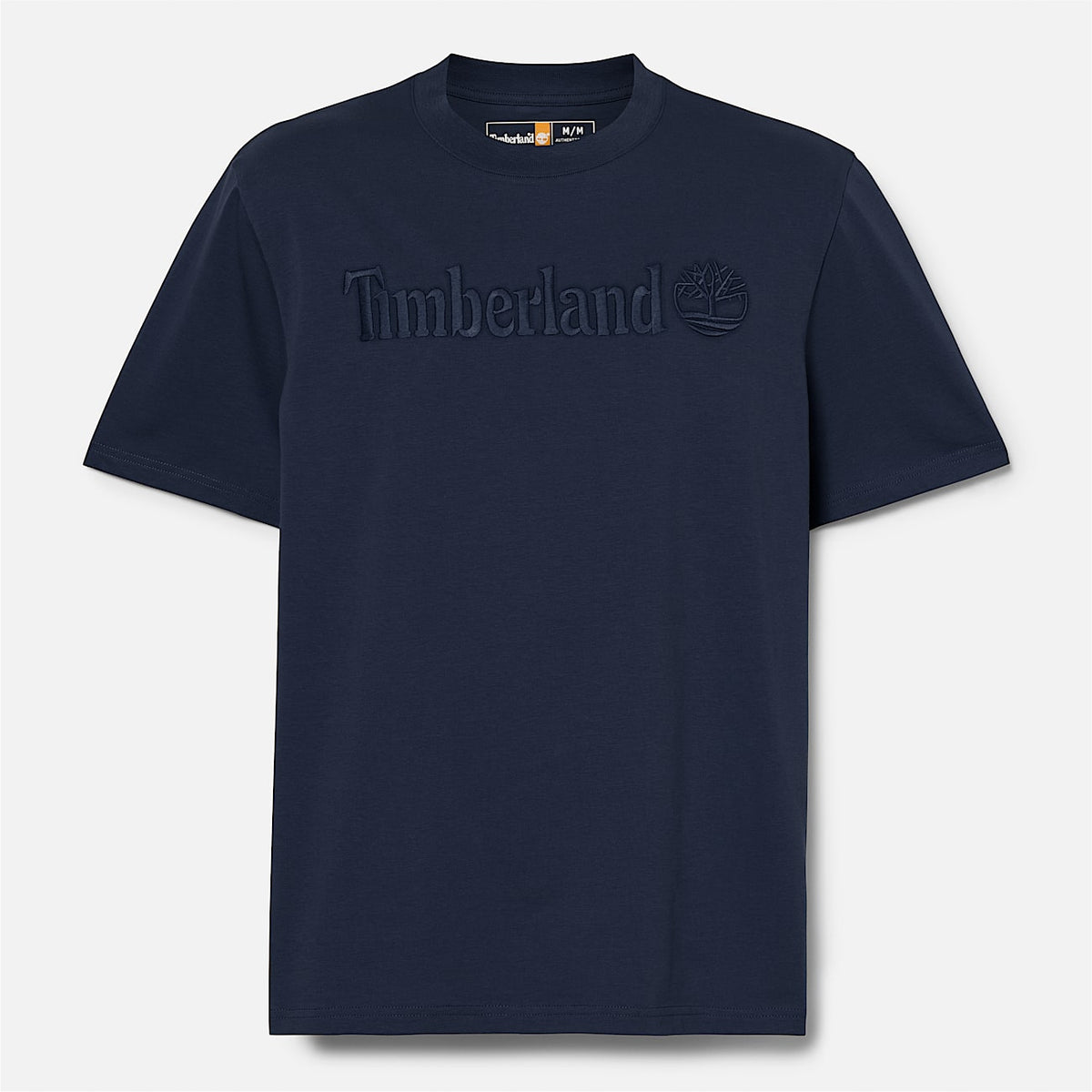 T-Shirt Blu Logo Ricamato Davanti