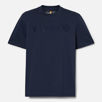 T-Shirt Blu Logo Ricamato Davanti