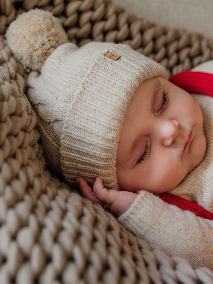 Berretto Pompom Beige