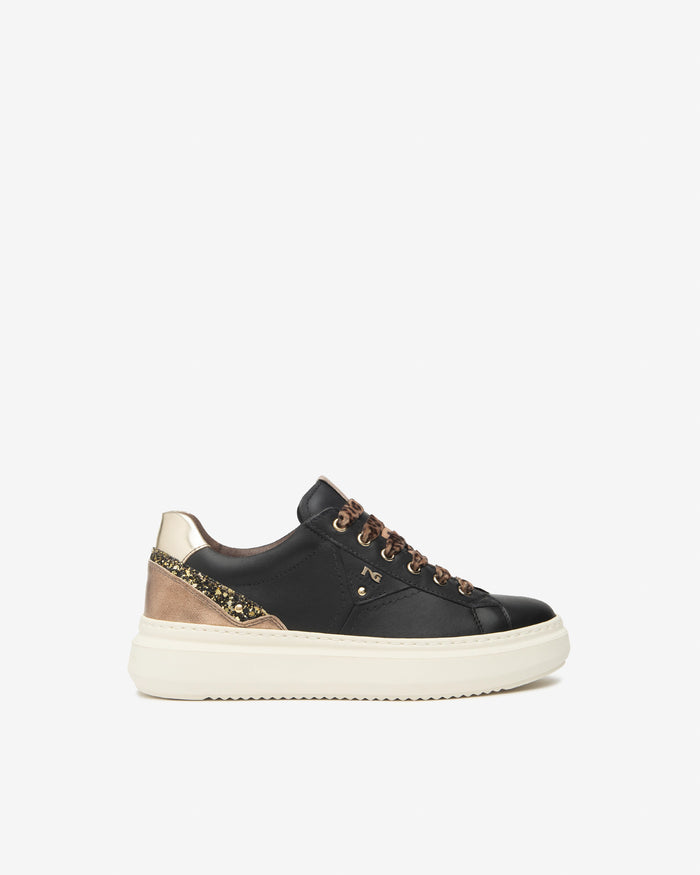 Sneaker da donna pelle nera