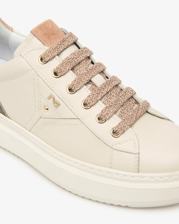 Sneaker da donna pelle Beige