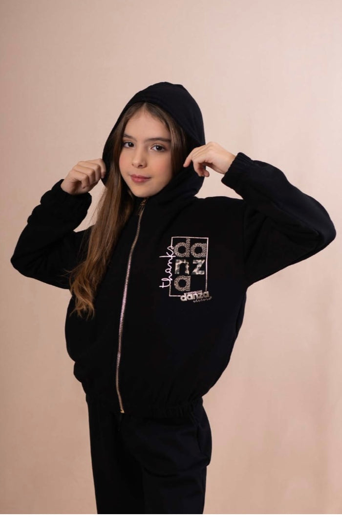 Felpa Full Zip Nero