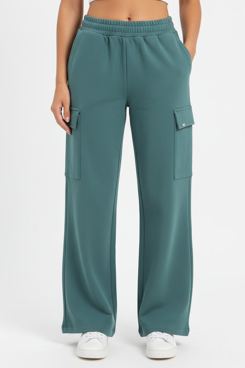 Pantalone Felpa Con Tasconi Verde