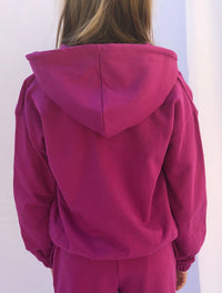 Full Zip Bimba Cappuccio Viola