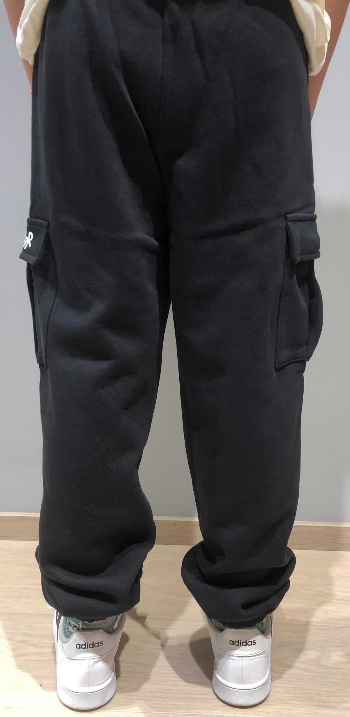 Pantalone Cargo In Felpa Nero