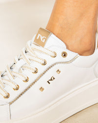 Scarpa donna bianca oro